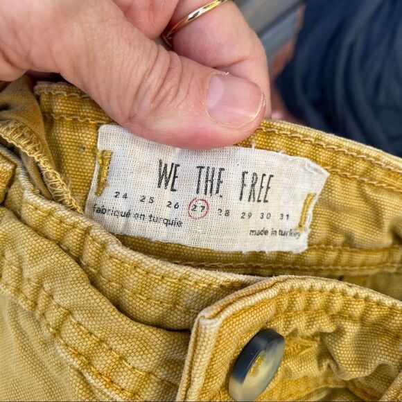 Free People we the free mustard Yellow High-Rise Cropped Wide-Leg Pants size 27 - Picture 10 of 12